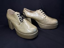 Fantasma Jazz-02G Shoes Mens Size 11 Gold Glitter Platform Disco Costume