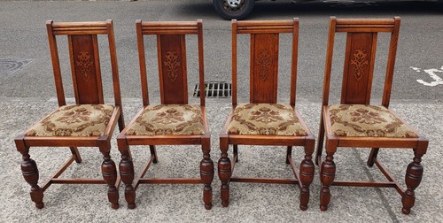 Set antique oak high back - set,