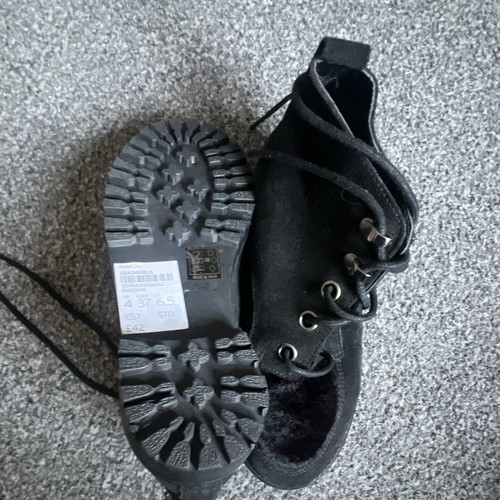 Topshop black leather ankle - black,