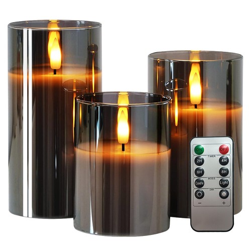 3pcs flameless led pillar - 3pcs,