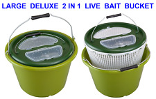 2 IN 1 LARGE GREEN DELUXE LIVE BAIT BUCKET FOR RAGWORM LUGWORM CRAB EEL FISH