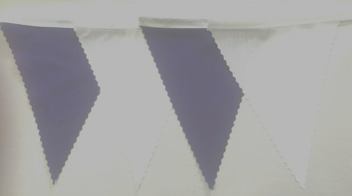 Purple white bunting wedding - bunting,