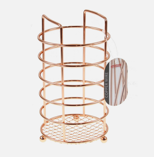 Rose gold utensil holder caddy - gold,