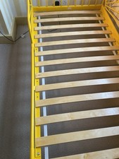 IKEA Minnen Extendable Toddler/Kids Bed Yellow with Mattress