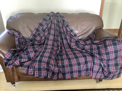 Black stewart tartan wool - black,