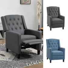 Button Tufted Recliner Chair, Microfibre Cloth Reclining Armchair