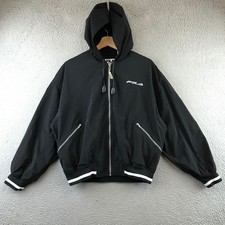 Vintage Fila Black Zip Up Hooded Track Jacket Athletic  Windbreaker M