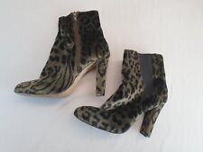GENUINE Boot Ladies Womens Size 7 EU 40 Mint Green Leopard Print Ankle Boots