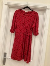 OASIS Red Dress with Black