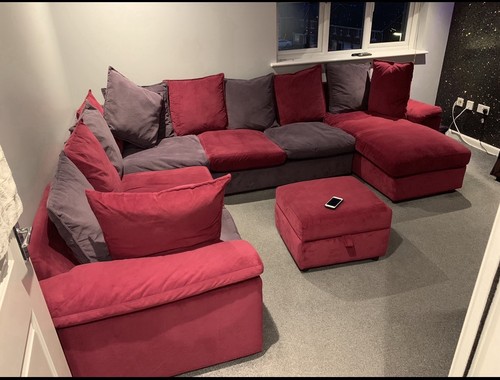 Dfs velvet corner sofa and - velvet,
