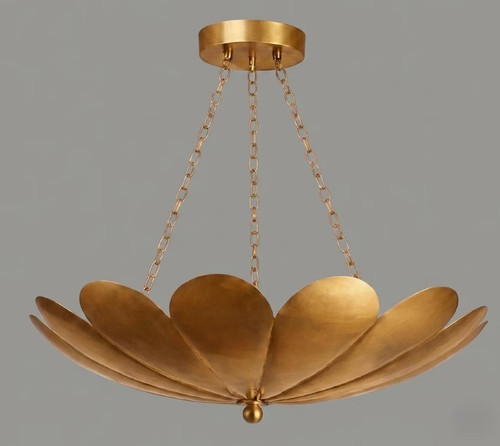 Vintage brass lotus chandelier - lotus,