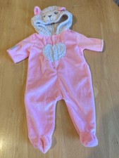 TINY TREASURES - LAMB PINK FLEECE ONSIE SLEEP SUIT