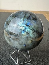 Labradorite Crystal Minerals Flashy Sphere Healing Green Blue 945g 8.6cm N8