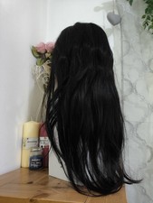 13x4 Lace Front Human Hair Wig - 22" Black, 180% Density, Straight, Pre-Plucked