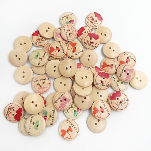 Wooden bowl shape buttons pack - bowl,