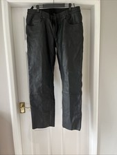 Hein Gericke Black Leather Motorcycle Trousers, XL, waist 40”. UK 28, German 56