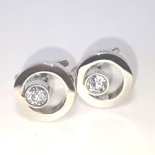 Silver crystal clear - silver, round