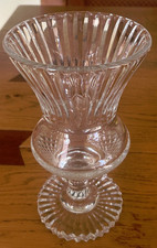 Vintage Royal Brierley Crystal Thistle Shape Vase, Very Heavy