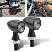 2Pcs Motorcycle Motorbike Turn Signal Light Indicators Lamp Amber Mini LED