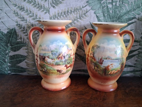 Pair vintage vases made - pair,