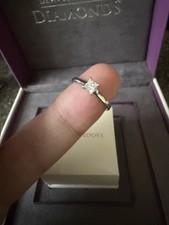 Princess Cut Solitaire Diamond Engagement 0.25 Carat