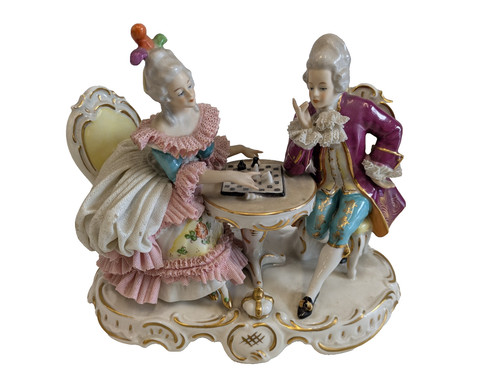 Vintage dresden lace porcelain - lace,