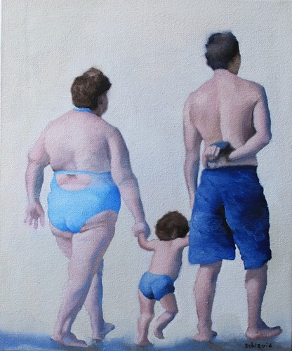 Original family beach people - family,