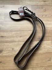 Shires brown rubber grip reins full size tagged 