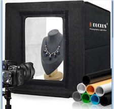 DUCLUS Light Box Photography 40cm 16" x 16'' Portable Photo Booth Box 160 Leds