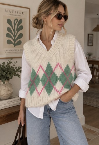 Kitri argyle chunky knit - kitri,