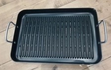 Large Hard Anodised TECHNIQUE Cast Iron Non-Stick BBQ Grill Pan - Handles