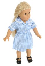 FRILLY LILY PALE BLUE CHECK