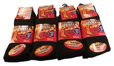 Ultimate 3 Pairs Men's Black Thermal Socks, Outdoor Warm Work Boot Socks, 6-11 