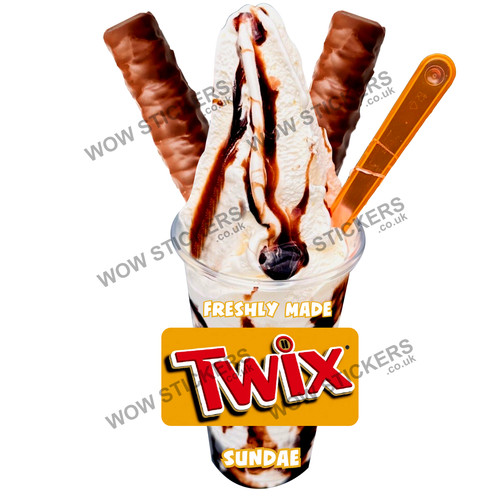 Twix ice cream sundae sticker - twix,