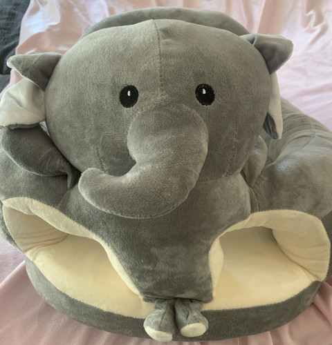 Grey soft plush elephant - plush, baby
