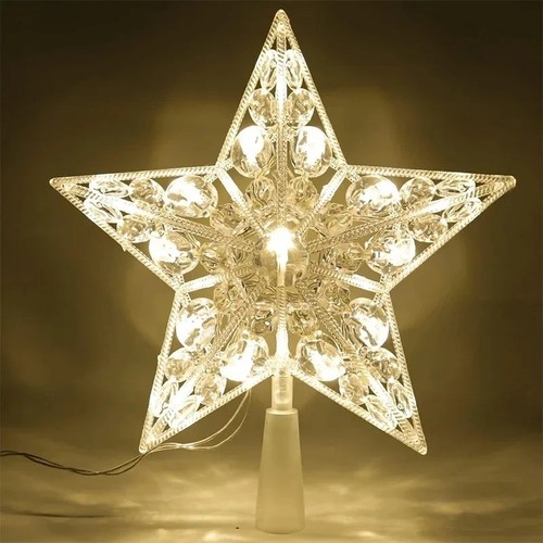 Led glowing star tree topper - led,