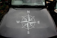 Large GREY Compass Sticker