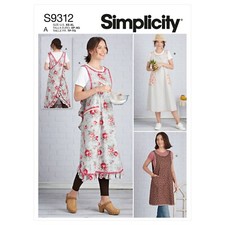 Simplicity Pattern S9312 9312 Misses Wraparound Cross Back Apron XS-XL 6-24