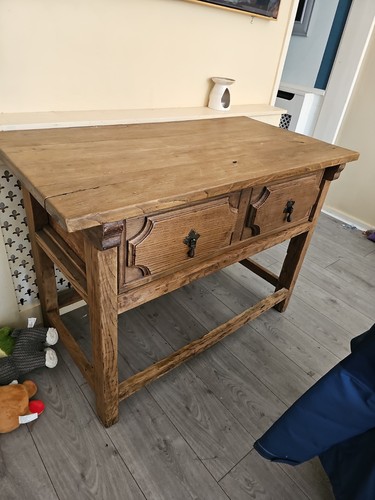 Soild oak console side table - oak,