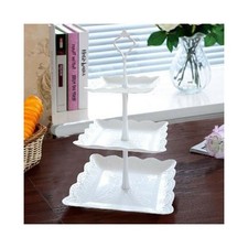 Square 3-Tier Plastic Cake