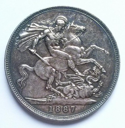 1887 crown silver coin - crown,