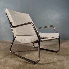 Mid Century Grey Sling Lounge Chair Vintage Retro MCM