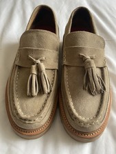 Grenson Booker Tassel Loafer Size 7 Honey Suede Excellent