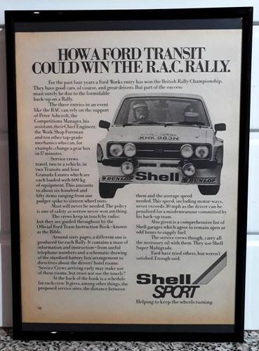 Framed original classic car - classic, ad