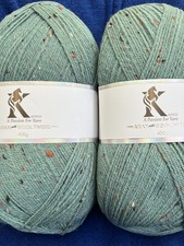 2 x 400g Knitco Aran With Wool Tweed In Sea  Green