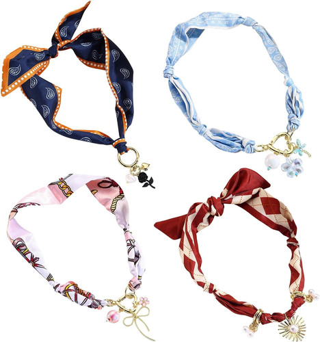 4pcs silk scarf - scarf, necklace