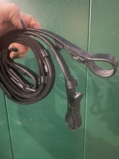 Black Mini Shetland Continental Web Ridden Reins 36” Long 5/8" width