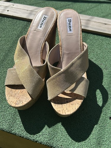 Dune gold glittery wedge - gold,