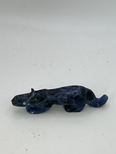Zuni Mountain Lion Cat Fetish Zuni Reynold Lunasee Carving Lapis Lazuli F4388
