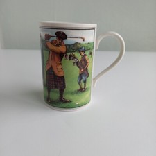 Dunoon Stoneware Golf Tartan Kilt Scotland Poem Coffee Tea Mug NOTE
